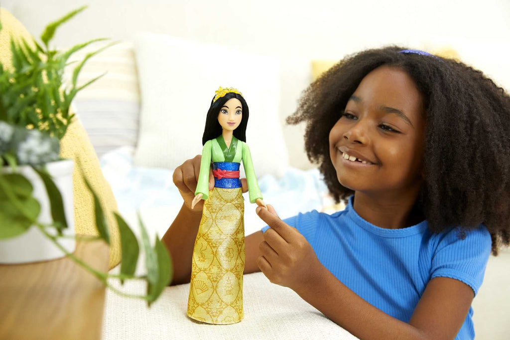 Disney Princess Mulan 11 inch Fashion Doll with Black Hair, Brown Eyes & Hair Accessory, Sparkling Look