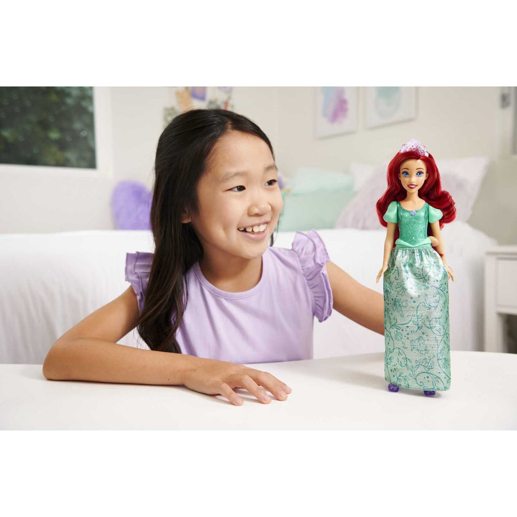 Disney Princess Ariel Fashion Doll with Red Hair, Blue Eyes & Tiara Accessory, Sparkling Look