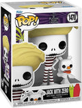 Pop Disney The Nightmare Before Christmas 3.75 Inch Action Figure - Jack with Zero #1470 (Sub-Standard Packaging)